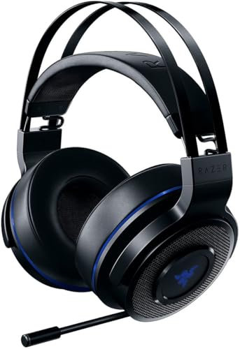 Razer Thresher 7.1 for PlayStation - Wireless Gaming Headset for PS4, PS5 and PC (Wireless Headphones, Dolby 7.1 Surround Sound, 16 Hours Battery Life, Retractable Microphone) Black-Blue
