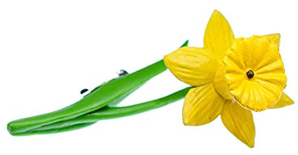 Miniblings Narzisse Brosche Osterglocke Blume Ostern Frühling Gummi - Handmade Modeschmuck I Anstecknadel Button Pins