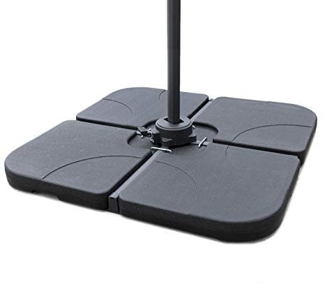 Jati Umbra Cantilever Parasol Base Weights - 60-80kg (In Total) | Set of 4 | Water or Sand Filled | HDPE | Moulded Grip Handle