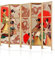 murando - Paravent Innen Raumteiler Holz Geisha & Drache 225x172 cm 5-teilig Japanische Trennwand Raumtrenner Room Divider Mobiler Sichtschutz Spanische Wand Raum Abtrennung Japan p-B-0027-z-c
