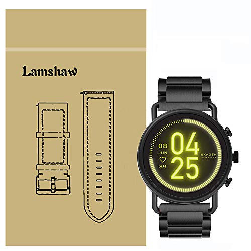 LvBu Armband Kompatibel mit Skagen Falster 3, Classic Edelstahl Uhrenarmband für Skagen Falster 3 Smartwatch (Schwarz)