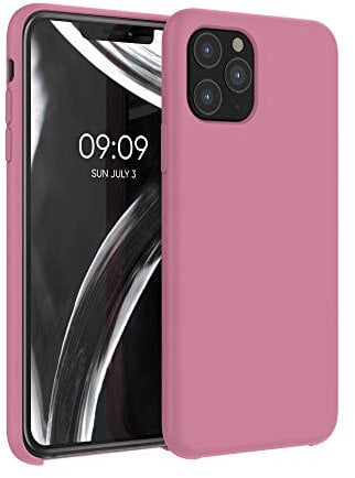 kwmobile Hülle kompatibel mit Apple iPhone 11 Pro Hülle - Silikon Handy Case - Handyhülle weiche Oberfläche - kabelloses Laden - Dark Rose
