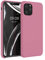 kwmobile Hülle kompatibel mit Apple iPhone 11 Pro Hülle - Silikon Handy Case - Handyhülle weiche Oberfläche - kabelloses Laden - Dark Rose