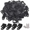 Glarks 120Pcs 3/8 Inch Black Nylon Screw Mounting R-Type Cable Clip Wire Clamp with 120Pcs Screws for Wire, Cable, Conduit and Cable Conduit Kit (Black)