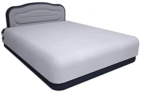 YAWN AIR Deluxe Self-Inflating Airbed with Custom Fitted Sheet Included - King Size - Great Guest Bed, Camping Mattress - Built-in Pump & Headboard - Available in UK Single, Double & King