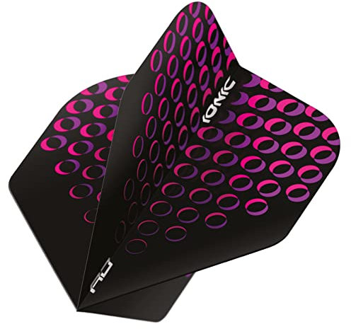 RED DRAGON Hardcore Ionic Pink Circles Dart Flights - 3 Sets Per Pack (9 Dart Flights in Total)