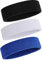ONUPGO Schweißband Stirnband Männer & Frauen - 3 STÜCKE Sport Stirnbänder Feuchtigkeitstransport Athletisch Baumwollfrottee Schweißband Schweißabsorbierendes Stirnband 3 Black/White/Blue