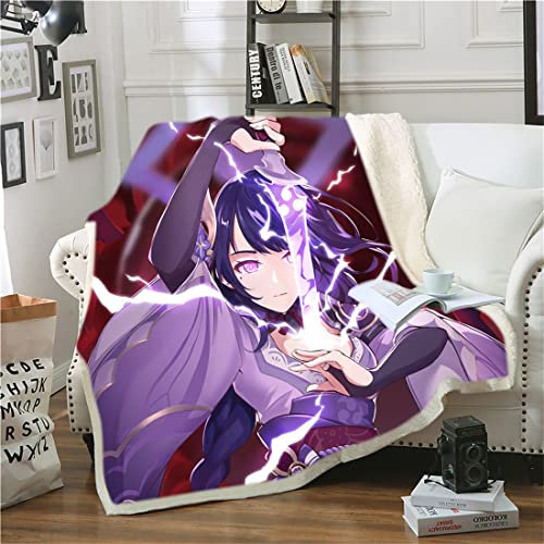 NECEHY Genshin Impact Kuscheldecken Anime Decke Flanell Fleecedecke TV-Decken/Sofadecke/Wohndecke/Couchdecke Geburtstag Geschenk für Freunde Familie Begleiter,A-987,150 * 200CM