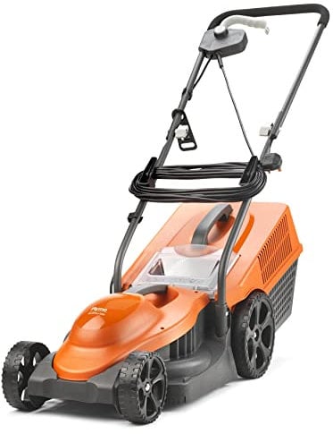Flymo SimpliMow 320V Wheeled Electric Lawnmower - 1300 W Motor, 32 cm Cutting Width, 30 Litre Grass Box, Soft Grip Handles, Orange and Grey