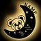 Urhome Schlummerlicht Bär mit Mond Sterne LED Warmweiß - Name Datum uvm. personalisiert - Holz Zimmer Beleuchtung Nachtlicht Wanddeko für Baby Kind Junge Mädchen zur Geburt Taufe Taufgeschenk