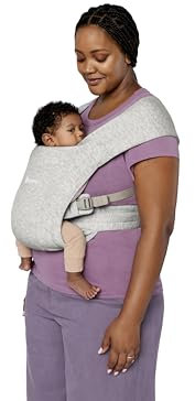 Ergobaby Embrace Babytrage für Neugeborene ab Geburt Extra Weich, Bauchtrage Baby Tragetasche Ergonomisch, Soft Grey