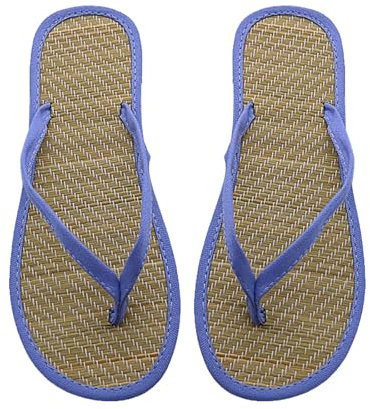 Lazzboy Hausschuhe Damen Slippers Flip Flops Zehentrenner Sommer Pantoletten Blumen Sandalen Flache Bequeme Rutschfeste Silent Rattan Flop Pantoffeln Schweißfest Frisch (Lila,38)