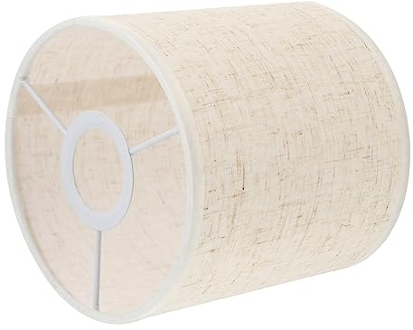 KONTONTY Pantalla de Lámpara de Techo de Lino Natural Beige Claro Diámetro 15 Cm Pantalla Práctica para Lámpara Colgante Suministro de Iluminación Doméstica