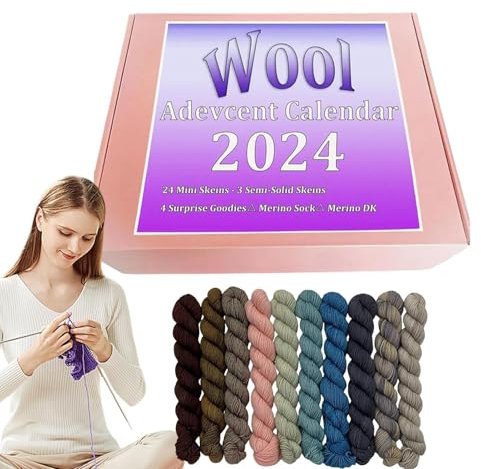 Wolle Adventskalender 2024 | Garn Häkeln Adventskalender | Wollgarn Adventskalender | Yule & Garn Adventskalender | Basteladventskalender für Strick- und Häkelliebhaber