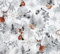 Keine Meterware, Stoffe zum Nähen, Stoff für Kinder, 100% Baumwolle, fest: 1,5m fester Baumwollstoff mit Tiere - Hirsch Fuchs Eichhörnchen - Weihnachten Winter Winterwald - grau braun silber weiß
