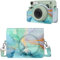FINTIE Tasche für Fujifilm instax Wide 400 Sofortbildkamera - Premium Reise Kameratasche Hülle Schutzhülle Abdeckung mit abnehmbaren Riemen (Smaragd Marmor)
