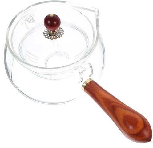 ABOOFAN Tetera Giratoria Tradicional Con Asa Lateral De Vidrio Resistente Al Calor 500 Ml Para Preparar Té Casa y Oficina, Utensilio Práctico y Funcional Para Infusión Diaria