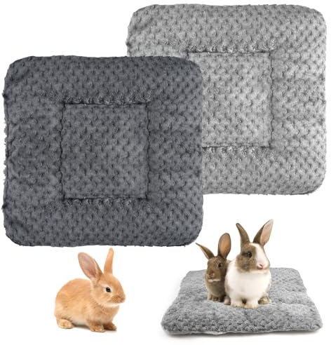 2-teiliges, flauschiges Guinea Pig Pad, Teppich für Zwergkaninchen, Meerschweinchen, Eichhörnchen, Hamster, 30 x 30 cm, warm