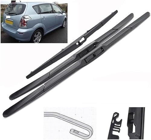 CaoYH Coche Escobilla Limpiaparabrisas para Toyota Corolla Verso 2004-2009 Juego de Parabrisas Escobillas Parabrisas Ventana Cepillo de Lluvia