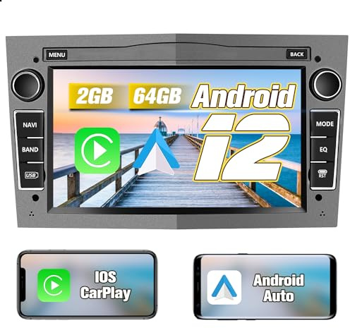 AWESAFE Android 12.0 2GB+64GB Pantalla de Coche para Opel con Carplay/Android Auto, Pantalla Táctil 7 Pulgadas con WiFi/GPS/Bluetooth/DSP/RDS/USB/FM/24 Temas, Apoyo Mandos Volante,MirrorLink(Gris)