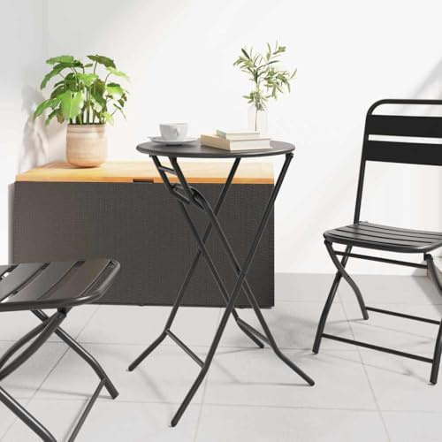 Teenpull Gartentisch Anthrazit 50x50x72 cm, Klappbar Metall, Langlebiger Outdoor Beistelltisch für Balkon, Terrasse, Garten, Wetterfestes Design