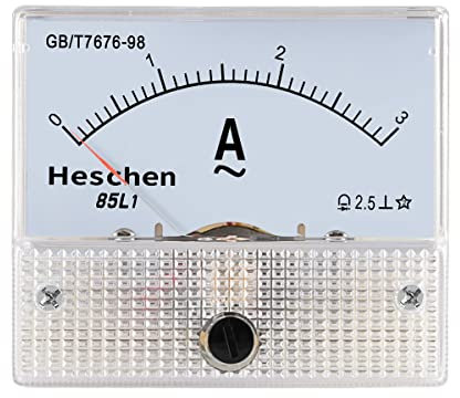 Heschen 85 l1 – 3 A rettangolo pannello montato corrente metro tester amperometro AC 0 – 3 A Classe 2,5 Bianco