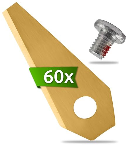 ECENCE 60 Titan Ersatz-Messer kompatibel mit Bosch Indego Connect + Schrauben 0,75mm 3g