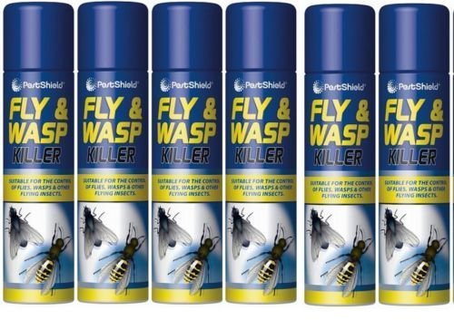 6 X 300ml Fly And Wasp Killer Spray Kills Flies Wasp Flying Ant Midges Mosquitoe (3300)