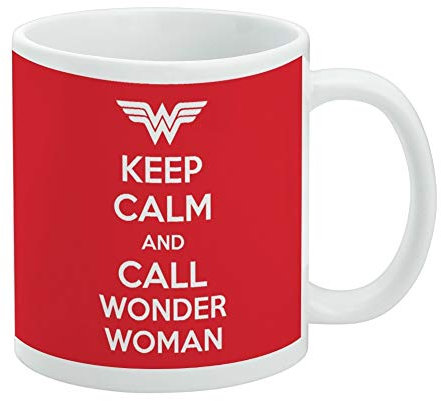 Mug Wonder Woman Keep Calm and Call White
