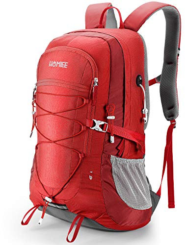 HOMIEE Wanderrucksack 45L, Herren Damen Wasserdichter Rucksack Trekkingrucksack Reiserucksack, Outdoorrucksack mit Reflexstreifen Für Wandern, Radfahren, Klettern, Bergsteigen und Reisen Sport