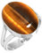 Jeweloporium Braun Real Tigerauge 925 Silber Ringe für Damen mit Stein Cocktail Silber Ringe Größe 70(22.3) Halloween Geschenk viktorianisch Schmuck