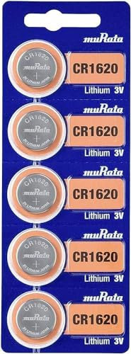 Murata Pila de botón CR1620-BEABAE CR1620 de Litio, 80 mAh, 3 V, 5 Unidades