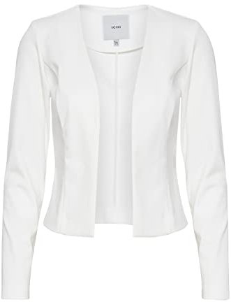 ICHI IHKATE SHORT BL Damen Blazer Kurzblazer Jacke Kurzblazer mit Stretch, Größe:M, Farbe:Cloud Dancer (114201)