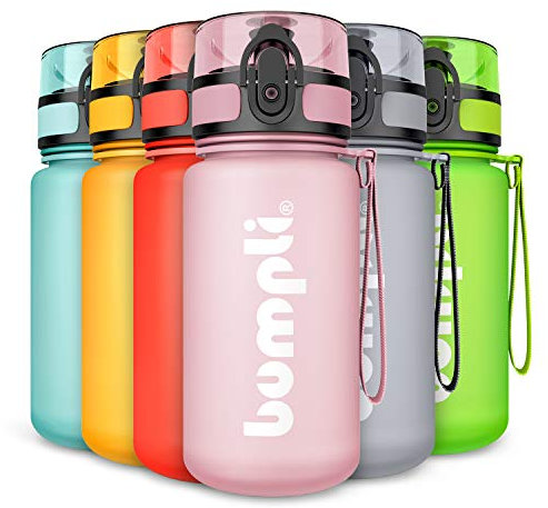 bumpli® Trinkflasche Kinder - SoftTouch 350ml - Trinkflasche Kohlensäure geeignet, auslaufsicher - BPA-frei mit Fruchteinsatz - Ideal für Schule, Kindergarten, Sport