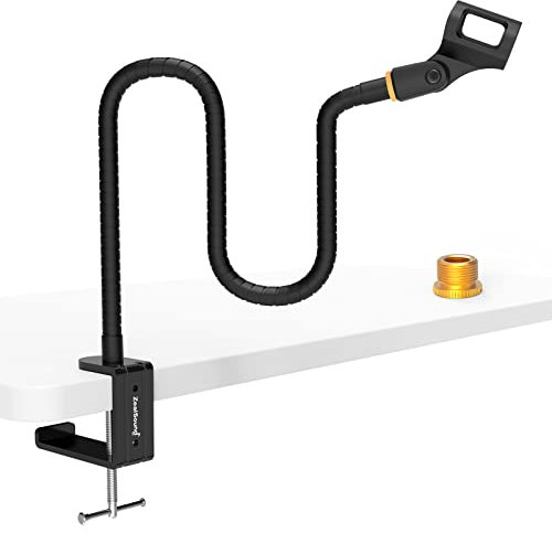ZealSound Mikrofon Arm, Flexibel Schwanenhals Mikrofonständer, Kompakt Mikrofonarm,Platz auf dem Schreibtisch sparen, mit 3/8 bis 5/8 Adapter,Mikrofonclip,für Blue Snowball iCE, Spark,SoloCast, 19