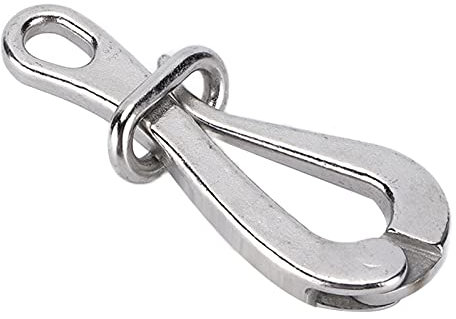 Akozon 4in Pelican Hook Quick Release Hook Pelican Hook & Eye with Quick Release Link 316 Stainless Steel Polished AntiRust Boat Hardware Accessories