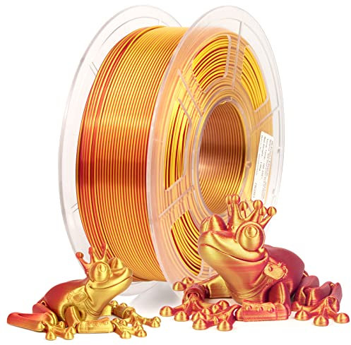 iSANMATE Silk PLA Filament 1.75mm, PLA Silk Gold Rot Filament 1.75 PLA, Dual Color Seide Filament für 3D Drucker FDM, 1KG Spule (2.2 LBS), Maßgenauigkeit +/- 0.03 mm