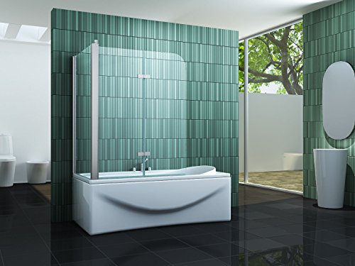 Eck-Duschtrennwand PERINTO 70 (Badewanne) - Glas, Aluminium - Chromed - Modern - Freistehend - Falt- oder Klapptüren - 2 Türen - 70 cm Tiefe, Breite, Höhe