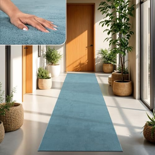TT Home Teppich Wohnzimmer Türkis 100x200 cm, Waschbar & Kurzflor | Moderner Flauschiger Teppich, Pflegeleicht & Rutschfest, Ideal Für Wohnzimmer, Schlafzimmer, Kinderzimmer & Flur