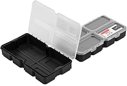 2x Sortimentskasten Sortierkasten - Kleinteilemagazin Praktischer Organizer mit Transparent Deckel für Schrauben Kappen Bohrer Kleines Werkzeug Sehr haltbar