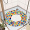 Duschmatte, rutschfest, 60 x 60 cm, Sicherheits-Badematte, komfortabel, weich, mit Ablauflöchern, Massagematte aus Luffa-PVC, für Nassbereiche, schnell trocknend, Digitaldruck