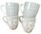 Darthome Sage Green Mugs Set of 4 Floral 350ml Traditional Country Kitchen Coffee Cups