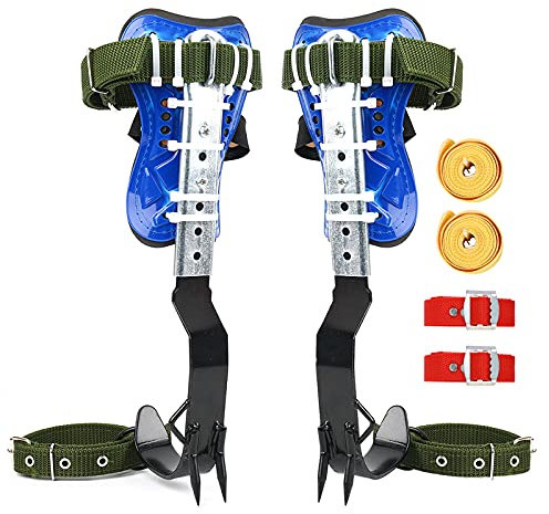 kyaoayo Verstellbares aufrechtes Baumkletterwerkzeug ,aufrechte Doppelklaue Tree Climbing Spikes,Kletterhilfen Forstzubehör Klettern Bäume Artefakt,Set mit für Baumarbeit Indoor-Klettern und Sport.