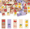 PandaHall Gewebte Bekleidungsetiketten, Stoff, handgefertigte Etiketten, Obstmuster, zum Aufnähen, Stricken, Mützen, Schals, Kostüm-Dekoration, 100 Stück
