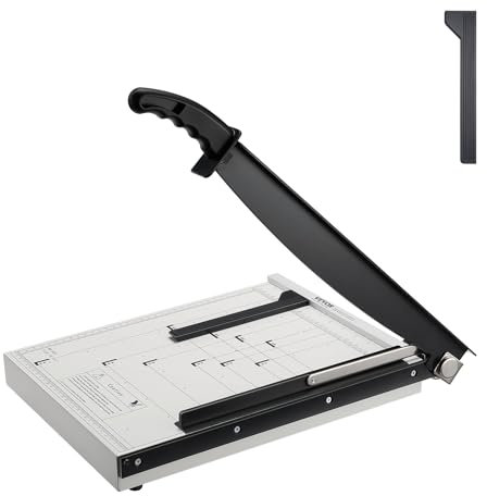 VEVOR Papierschneider Hebelschneider, 381 mm Max. Schnittbreite Manuelle Papierschneidemaschine, 16 Blätter Kapazität, mit Schutzschiene/Klingenarretierung für Karton/Pappe, Papierschneider