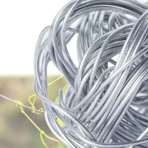 Alambre de Hierro Galvanizado, Alambre galvanizado calibre 8-4 mm de diámetro, alambre de metal flexible, alambre sólido para bricolaje, plateado, alambre de metal multiusos para jardín, bricolaje (