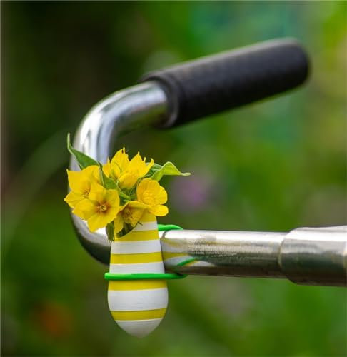 Yacriso Fahrradlenker-Blumenvase, Fahrrad-Knospenvase, kleine Fahrrad-Blumenvasen, Blumenvase für Fahrrad, Mood-Tracker-Vase, abnehmbare Fahrrad-Zubehör-Dekoration (1-A)