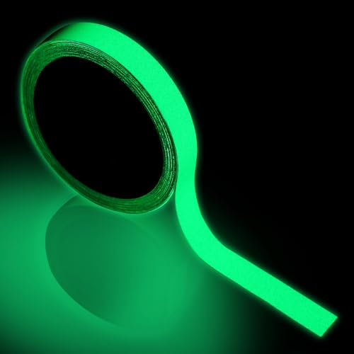 Leuchtendes Band, Fluoreszierendes Klebeband, 10m x 15 mm Grünes Licht Leuchtband Aufkleber Leuchtendes Klebeband Neon Klebeband Neon Tape Glow in the Dark für Treppen, Beleuchtung Von Türen Wänden
