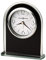 Howard Miller Horloge de Table Lustre en Ébène 645702 – Décoration Moderne, Arche en Verre Noir, Bord et Base Miroir Argentés, Index Noirs, Mouvement D'alarme à Quartz