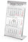 Geiger-Office- 3-Monats-Tischkalender 2026+2027 Desktop Steel - 10,5 x 18 cm - hochwertiges Design-Modell aus gebürstetem Edelstahl - mit magnetischem Kalenderblock für 2 Jahre und Ringmagnet